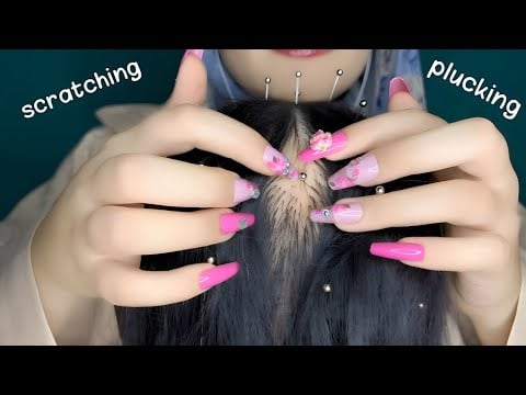 ASMR 💆🏻‍♀️📍Pins and Needles Plucking | Scalp Massage, Hair Scratching & Sleep Triggers
