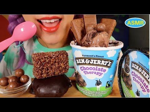 ASMR BEN&JERRY CHOCOLATE THERAPY+MALTESERS+TIMTAM EATING SOUND |초코아이스크림+초코과자 리얼사운드 먹방 |CURIE.ASMR