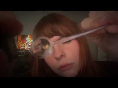 ASMR Doing Your Eyebrows, Up Close (Camera Touching, Mouth Sounds, Spoolie on Camera Microphone)