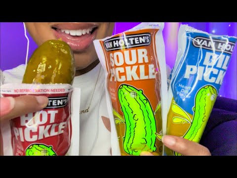 ASMR | Trying Sour, Hot 🥵 & Dill Pickles