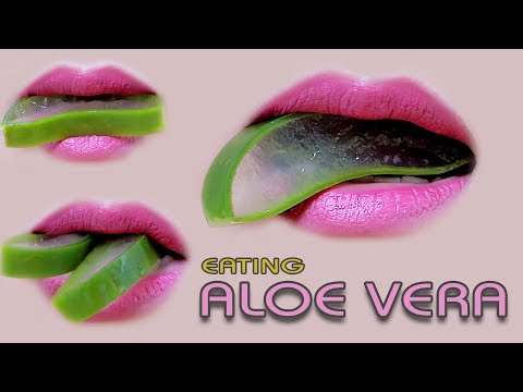 ASMR Eating lips focus Aloe Vera, crunchy eating sounds +食べる,咀嚼音,먹방 이팅 | LINH-ASMR