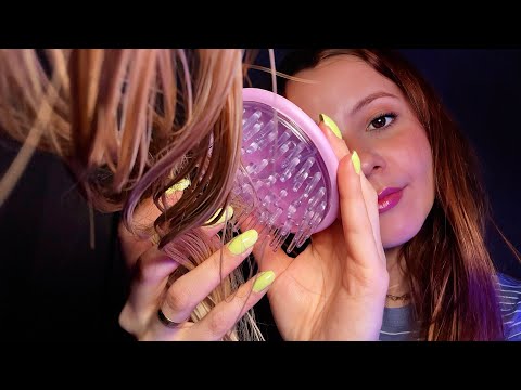 ASMR- ARRUMANDO SEU CABELO COM CARINHO ANTES DE DORMIR