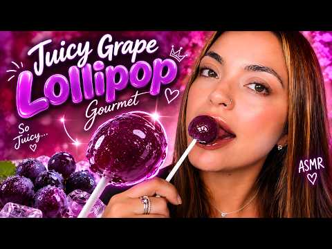 ASMR Lollipop 🍇 Juicy Grape | Wet Mouth Sounds for Deep Tingles & Deep Relaxation