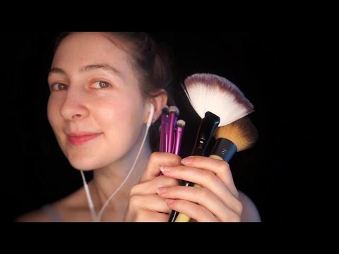 ASMR ~ Layered Face Touching and Brushing 🖌️(fluffy sounds, slow, whispered)