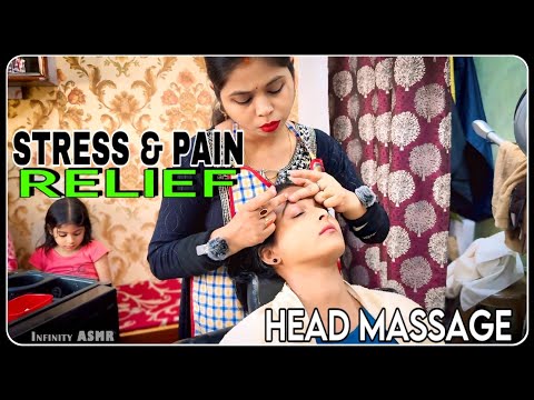 ASMR RIYANA GETTING INSTANT RELIEF FROM PAIN & STRESS || Masseuse DoLL Head Forehead & Neck Massage