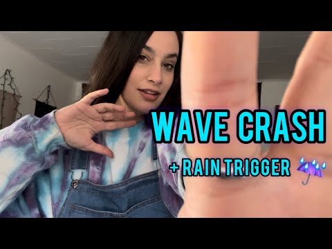 ASMR Wave Crash + Rain Visual (Fast, Aggressive Hand Movements & Hand Sounds)