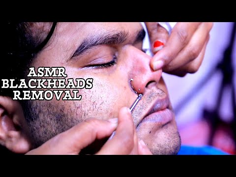 Satisfying Blackheads removal and face Massage by Indian barber girl pakhi | face wash & face scrub