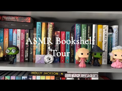 ASMR Bookshelf Tour! (1 hour plus, Lofi, whispers and taps)
