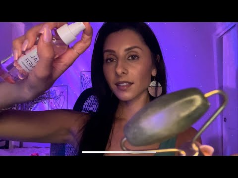 ASMR Doing your Skincare (layered sounds, whispered personal attention, pampering you)