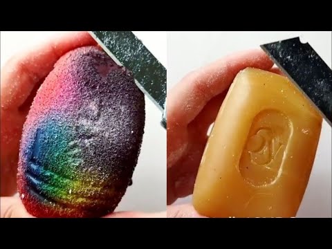 Dry Soap carving ASMR/relaxing sounds/ Satisfaction ASMR video/Cutting soap