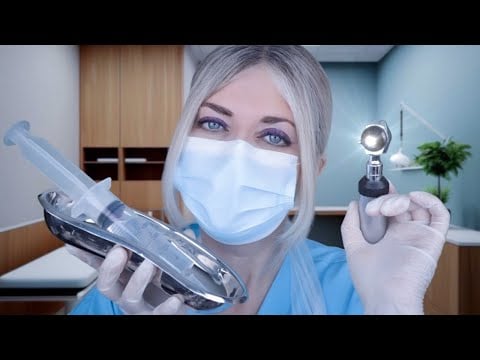 ASMR Ear Exam & Deep Ear Cleaning - Otoscope, Fizzy Drops, Ear Syringe, Picking, Gloves, Typing