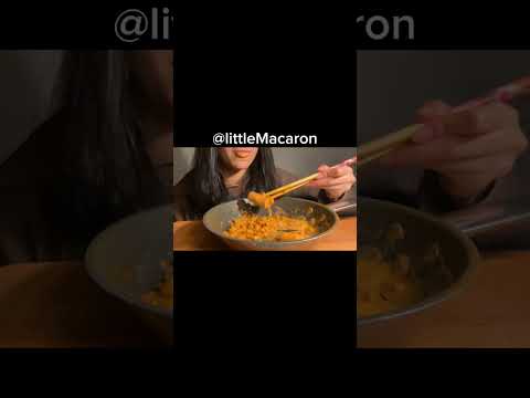 Spicy Cheesy Creamy Rose Tteokkbokki Korean Rice Cake + Buldak Carbonara Ramen Mukbang Asmr #shorts