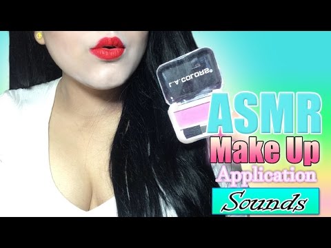 ASMR Makeup Application  - Pink Blush Brush and Lipstick Sounds!