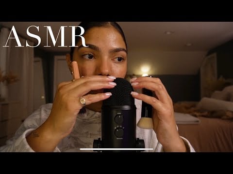 ASMR mic brushing + mic scratching sounds (with foam cover) 