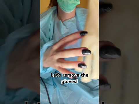 Removing surgical sterile gloves. Ppe #nurse #asmr #latexgloves #glovesounds