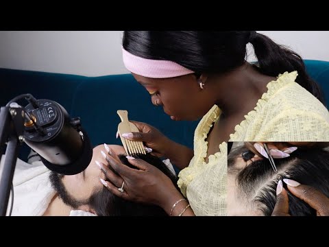 1 HR Perfectionist does HAIRPLAY & Keen NITPICKING With Tweezers | full head | silent ☁️