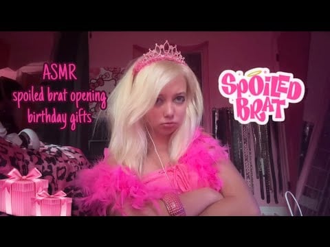 ASMR spoiled brat opening her birthday gifts 😝🍩💝(SOFT SPOKEN)