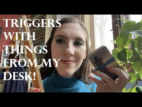 {ASMR} Triggers with Random Items In My Desk!