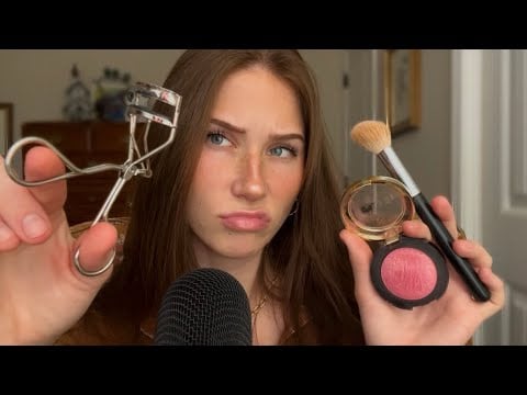 ASMR Friend Who Secretly Hates You Does Your Makeup 💄 | Close Whispering, Tapping, Role-play