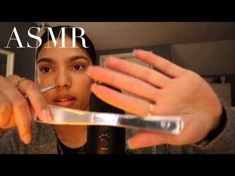 ASMR visual triggers with plastic knifes + mic sounds