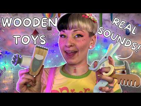 the MOST Realistic Wooden Hair Cut! ✂️ Soften Spoken ASMR with Real Layered Sounds!