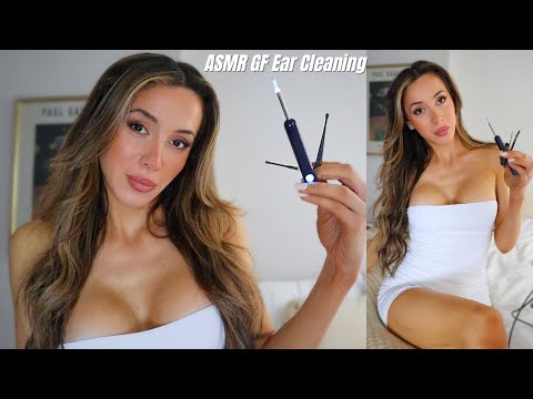 ASMR Flirty Girlfriend Ear Cleaning | whispered