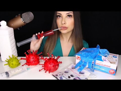 KORONAVİRÜS YEDİM🦠 2 (MUTASYONLU) | YENİLEBİLİR Sınovac, Biontech Aşıları | TÜRKÇE ASMR MUKBANG