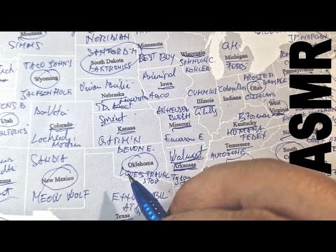 ASMR: Every U.S. State’s Most Iconic and Valuable Brands 🌎 | ASMR Whisper + Writing