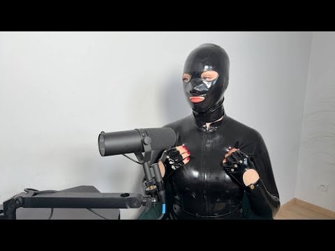 Latex catsuit and mask ASMR