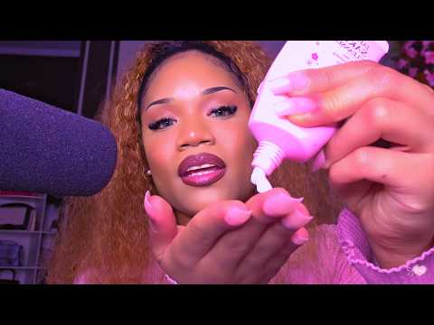 ASMR Girl who is OBSESSED with you Pampers you with a pink facial 💕💞 ( Tingly personal attention)