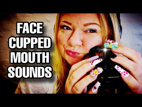 [ASMR] Face cupped mouth sounds| Nails on Tascam| Breathing| Relaxing (No talking)