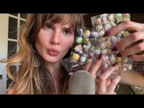 ASMR W PUFFY STICKERS 🔮🦄👑💖 (mic triggers, tapping, hand movements, and more)