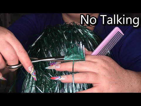 ASMR Hair Salon Roleplay (NO TALKING) Tinsel Hair, Haircut