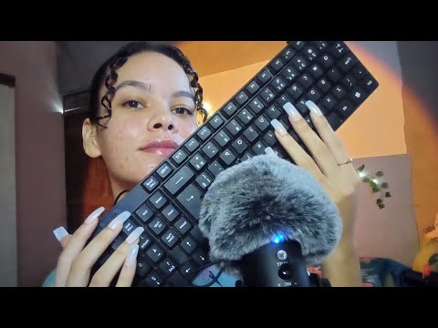 ESSE ASMR VAI TE FAZER CAIR NO SONO⚠️💤(sons de teclado, unhas, gloss, arranhado o mic...)