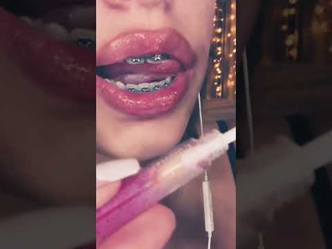 ASMR upclose lip gloss #tingles #mouthwhisper #asmrvideos #visualtingle #asmrtriggers