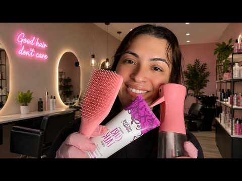 ASMR Hair treatment: bringing your hair back to life- personal attention & glove sounds 🩷