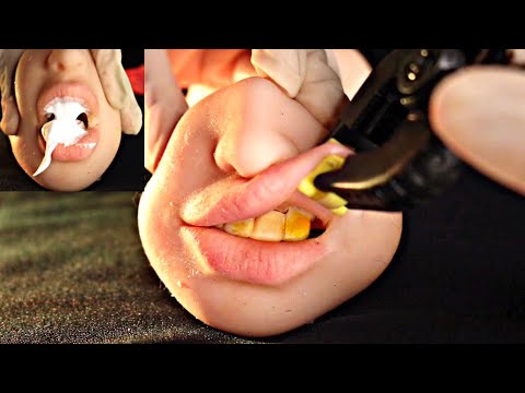 ASMR | CLAREAMENTO DENTAL - SONS SINTÉTICO E MOLHADO