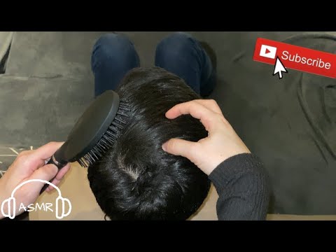 ASMR⚡️Super relaxing hair brush and scalp scratch! (LOFI)