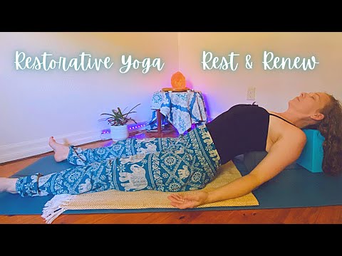 Restorative Yoga to Rest and Renew💆🏼‍♀️Evening Yoga, Chakra Yoga, Beginner Yoga, Healing ASMR Yoga