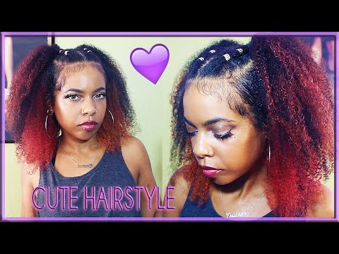 HALF UP BRAIDED PIGTAILS | Cute Hairstyle on Natural or Straight Hair