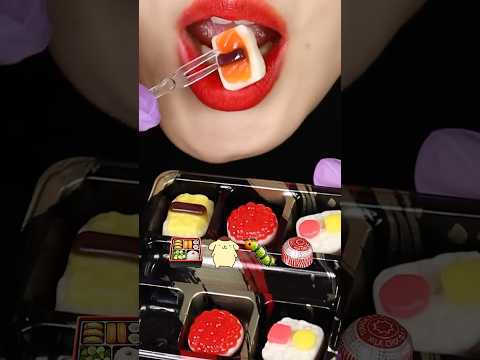 Sushi jelly, Sanrio cookie, freeze-dried jelly, chocolate marshmallow ASMR
