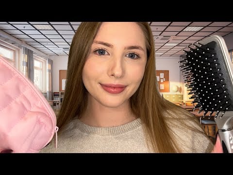 ASMR Roleplay | Girl in the Back of Class Does Your Hair 📚📝💇‍♀️