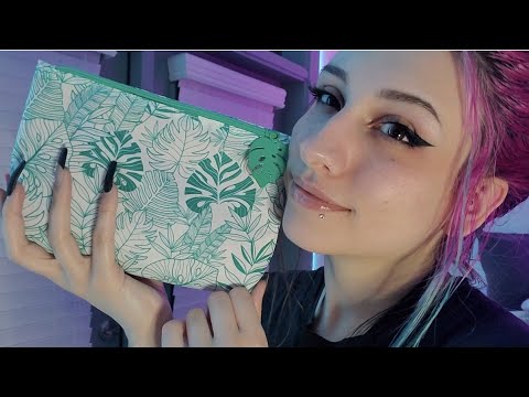 ASMR Ipsy Bag Opening Haul | Makeup. Tapping. bubble wrap. whispering. lens brushing.