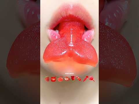 Red Emoji Food 🍓🌹 #meoasmr #mukbang #asmrsounds #satisfying #emojichallenge