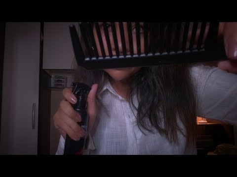 ASMR No Talking: Tratamento capilar e couro cabeludo, massagem, shampoo, pente, limpeza de ouvido ☔️
