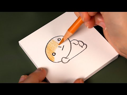 ✏️10탄__추억의 팬시캐릭터 그림을 듣다__ASMR 연필&색연필ㅣ팅글 고인물(No Talking)