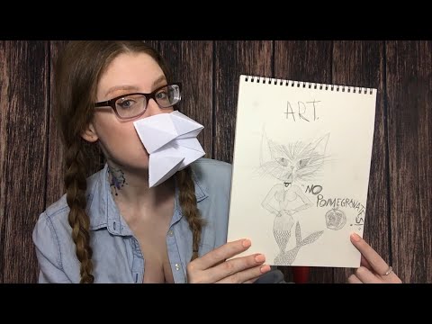 ASMR LYING ART TEACHER RP | Teaching Pencil Sketching & Origami | NO POMEGRANATES