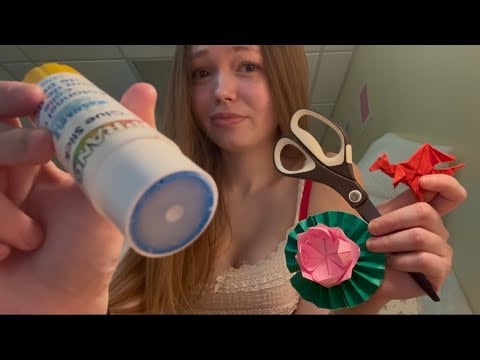 ASMR-✏️Girl in the back of class does your makeup w/the wrong supplies!!🖍️