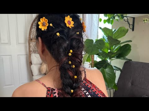 ASMR Summer Hairstyle - Braided Hair Styling - Real Person - Perfectionist - Finishing Touches 😴🛌