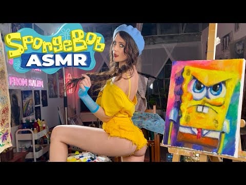 How to Paint SpongeBob ASMR Art Tutorial